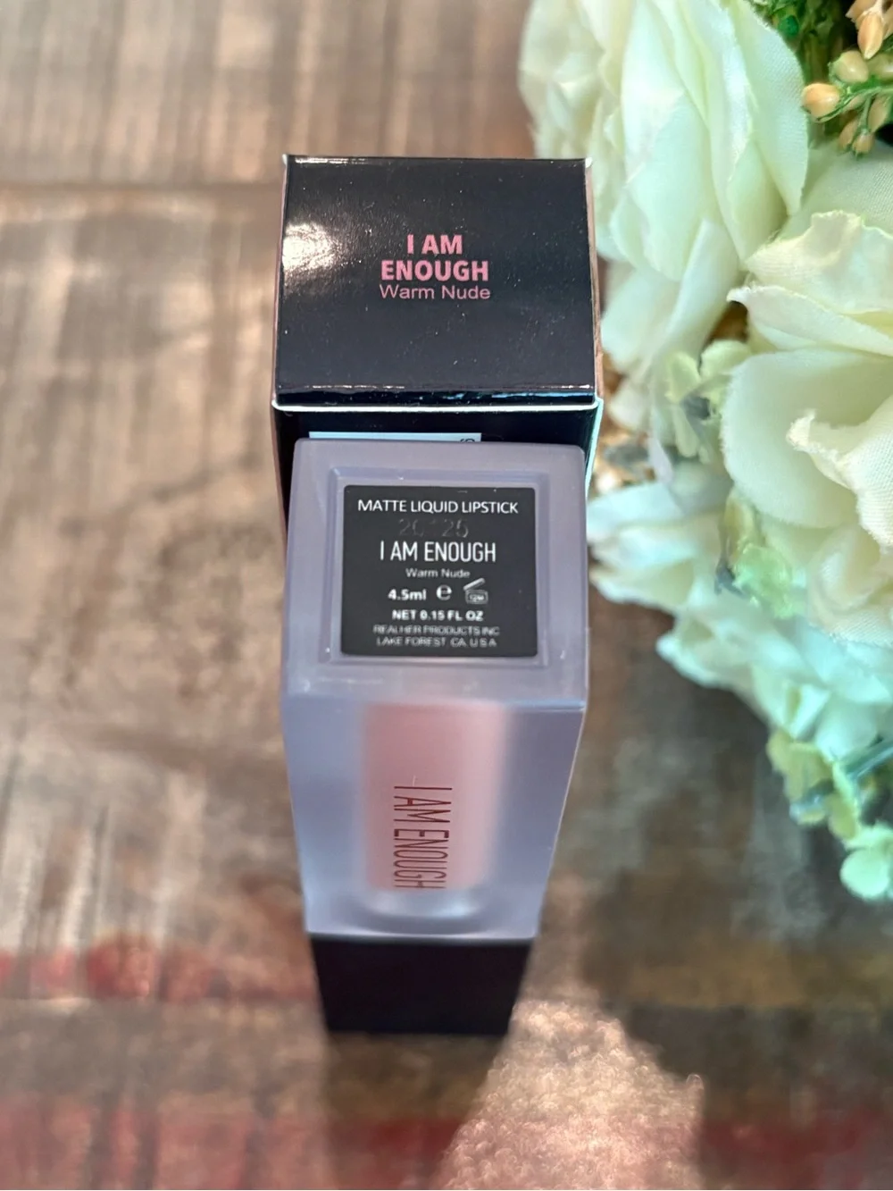 New REALHER Matte LIQUID LIPSTICK in I AM ENOUGH {Warm Nude}